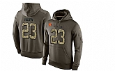Glued Nike Cleveland Browns #23 Joe Haden Olive Green Salute To Service Men's Pullover Hoodie,baseball caps,new era cap wholesale,wholesale hats
