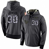 Glued Nike Houston Texans #30 Kevin Johnson Men's Anthracite Salute to Service Player Performance Hoodie,baseball caps,new era cap wholesale,wholesale hats