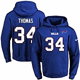 Printed Nike Buffalo Bills #34 Thurman Thomas Blue Name & Number Men's Pullover Hoodie,baseball caps,new era cap wholesale,wholesale hats