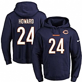 Printed Nike Chicago Bears #24 Jordan Howard Navy Name & Number Men's Pullover Hoodie,baseball caps,new era cap wholesale,wholesale hats
