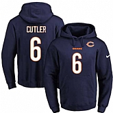 Printed Nike Chicago Bears #6 Jay Cutler Navy Name & Number Men's Pullover Hoodie,baseball caps,new era cap wholesale,wholesale hats