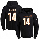 Printed Nike Cincinnati Bengals #14 Andy Dalton Black Name & Number Men's Pullover Hoodie,baseball caps,new era cap wholesale,wholesale hats