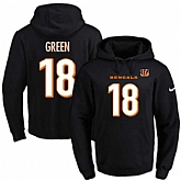 Printed Nike Cincinnati Bengals #18 A.J. Green Black Name & Number Men's Pullover Hoodie,baseball caps,new era cap wholesale,wholesale hats