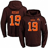 Printed Nike Cleveland Browns #19 Bernie Kosar Brown Name & Number Men's Pullover Hoodie,baseball caps,new era cap wholesale,wholesale hats