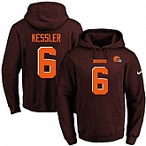 Printed Nike Cleveland Browns #6 Cody Kessler Brown Name & Number Men's Pullover Hoodie,baseball caps,new era cap wholesale,wholesale hats