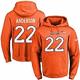 Printed Nike Denver Broncos #22 C.J. Anderson Orange Name & Number Men's Pullover Hoodie,baseball caps,new era cap wholesale,wholesale hats