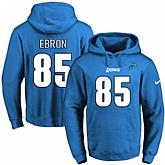 Printed Nike Detroit Lions #85 Eric Ebron Blue Name & Number Men's Pullover Hoodie,baseball caps,new era cap wholesale,wholesale hats