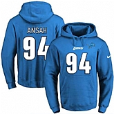 Printed Nike Detroit Lions #94 Ezekiel Ansah Blue Name & Number Men's Pullover Hoodie,baseball caps,new era cap wholesale,wholesale hats