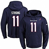 Printed Nike Houston Texans #11 Jaelen Strong Navy Name & Number Men's Pullover Hoodie,baseball caps,new era cap wholesale,wholesale hats