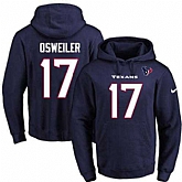 Printed Nike Houston Texans #17 Brock Osweiler Navy Name & Number Men's Pullover Hoodie,baseball caps,new era cap wholesale,wholesale hats