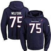 Printed Nike Houston Texans #75 Vince Wilfork Navy Name & Number Men's Pullover Hoodie,baseball caps,new era cap wholesale,wholesale hats
