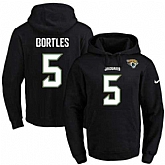 Printed Nike Jacksonville Jaguars #5 Blake Bortles Black Name & Number Men's Pullover Hoodie,baseball caps,new era cap wholesale,wholesale hats