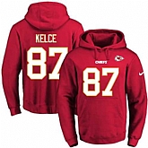 Printed Nike Kansas City Chiefs #87 Travis Kelce Red Name & Number Men's Pullover Hoodie,baseball caps,new era cap wholesale,wholesale hats