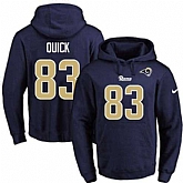 Printed Nike Los Angeles Rams #83 Brian Quick Navy Name & Number Men's Pullover Hoodie,baseball caps,new era cap wholesale,wholesale hats