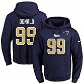Printed Nike Los Angeles Rams #99 Aaron Donald Navy Name & Number Men's Pullover Hoodie,baseball caps,new era cap wholesale,wholesale hats