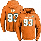 Printed Nike Miami Dolphins #93 Ndamukong Suh Orange Name & Number Men's Pullover Hoodie,baseball caps,new era cap wholesale,wholesale hats