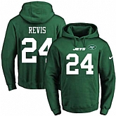 Printed Nike New York Jets #24 Darrelle Revis Green Name & Number Men's Pullover Hoodie,baseball caps,new era cap wholesale,wholesale hats