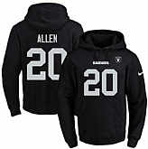 Printed Nike Oakland Raiders #20 Nate Allen Black Name & Number Men's Pullover Hoodie,baseball caps,new era cap wholesale,wholesale hats