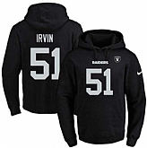 Printed Nike Oakland Raiders #51 Bruce Irvin Black Name & Number Men's Pullover Hoodie,baseball caps,new era cap wholesale,wholesale hats