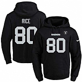Printed Nike Oakland Raiders #80 Jerry Rice Black Name & Number Men's Pullover Hoodie,baseball caps,new era cap wholesale,wholesale hats