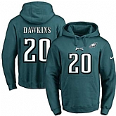 Printed Nike Philadelphia Eagles #20 Brian Dawkins Green Name & Number Men's Pullover Hoodie,baseball caps,new era cap wholesale,wholesale hats