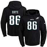 Printed Nike Philadelphia Eagles #86 Zach Ertz Black Name & Number Men's Pullover Hoodie,baseball caps,new era cap wholesale,wholesale hats
