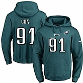 Printed Nike Philadelphia Eagles #91 Fletcher Cox Green Name & Number Men's Pullover Hoodie,baseball caps,new era cap wholesale,wholesale hats