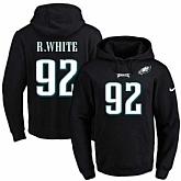 Printed Nike Philadelphia Eagles #92 Reggie White Black Name & Number Men's Pullover Hoodie,baseball caps,new era cap wholesale,wholesale hats
