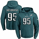 Printed Nike Philadelphia Eagles #95 Mychal Kendricks Green Name & Number Men's Pullover Hoodie,baseball caps,new era cap wholesale,wholesale hats