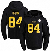 Printed Nike Pittsburgh Steelers #84 Antonio Brown Pro Line Black Name & Number Men's Pullover Hoodie,baseball caps,new era cap wholesale,wholesale hats
