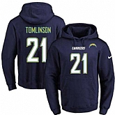 Printed Nike San Diego Chargers #21 LaDainian Tomlinson Dark Blue Name & Number Men's Pullover Hoodie,baseball caps,new era cap wholesale,wholesale hats