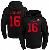 Printed Nike San Francisco 49ers #16 Joe Montana Black Name & Number Men's Pullover Hoodie,baseball caps,new era cap wholesale,wholesale hats