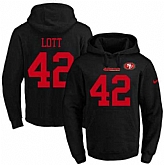 Printed Nike San Francisco 49ers #42 Ronnie Lott Black Name & Number Men's Pullover Hoodie,baseball caps,new era cap wholesale,wholesale hats