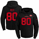 Printed Nike San Francisco 49ers #80 Jerry Rice Black Name & Number Men's Pullover Hoodie,baseball caps,new era cap wholesale,wholesale hats
