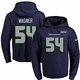 Printed Nike Seattle Seahawks #54 Bobby Wagner Navy Name & Number Men's Pullover Hoodie,baseball caps,new era cap wholesale,wholesale hats