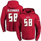 Printed Nike Tampa Bay Buccaneers #58 Kwon Alexander Red Name & Number Men's Pullover Hoodie,baseball caps,new era cap wholesale,wholesale hats