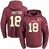 Printed Nike Washington Redskins #18 Josh Doctson Red Name & Number Men's Pullover Hoodie,baseball caps,new era cap wholesale,wholesale hats