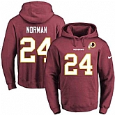 Printed Nike Washington Redskins #24 Josh Norman Red Name & Number Men's Pullover Hoodie,baseball caps,new era cap wholesale,wholesale hats