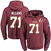 Printed Nike Washington Redskins #71 Trent Williams Red Name & Number Men's Pullover Hoodie,baseball caps,new era cap wholesale,wholesale hats