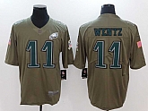 NIke Philadelphia Eagles #11 Carson Wentz Olive Salute To Service Limited Jersey,baseball caps,new era cap wholesale,wholesale hats