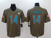 Nike Miami Dolphins #14 Jarvis Landry Olive Salute To Service Limited Jersey,baseball caps,new era cap wholesale,wholesale hats