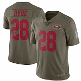 Nike San Francisco 49ers #28 Carlos Hyde Olive Salute To Service Limited Jersey,baseball caps,new era cap wholesale,wholesale hats