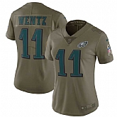 Women Nike Philadelphia Eagles #11 Carson Wentz Olive Salute To Service Limited Jersey,baseball caps,new era cap wholesale,wholesale hats