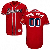 Customized Men's Atlanta Braves Red Flexbase Jersey,baseball caps,new era cap wholesale,wholesale hats
