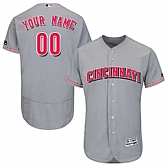 Customized Men's Cincinnati Reds Gray Flexbase Jersey,baseball caps,new era cap wholesale,wholesale hats
