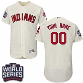 Customized Men's Cleveland Indians Cream World Series Flexbase Jersey,baseball caps,new era cap wholesale,wholesale hats