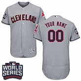 Customized Men's Cleveland Indians Gray World Series Flexbase Jersey,baseball caps,new era cap wholesale,wholesale hats