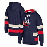 Customized Men's Columbus Blue Jackets Navy All Stitched Hooded Sweatshirt,baseball caps,new era cap wholesale,wholesale hats