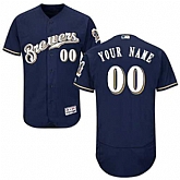 Customized Men's Milwaukee Brewers Navy Flexbase Jersey,baseball caps,new era cap wholesale,wholesale hats