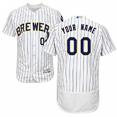 Customized Men's Milwaukee Brewers White Flexbase Player Jersey,baseball caps,new era cap wholesale,wholesale hats